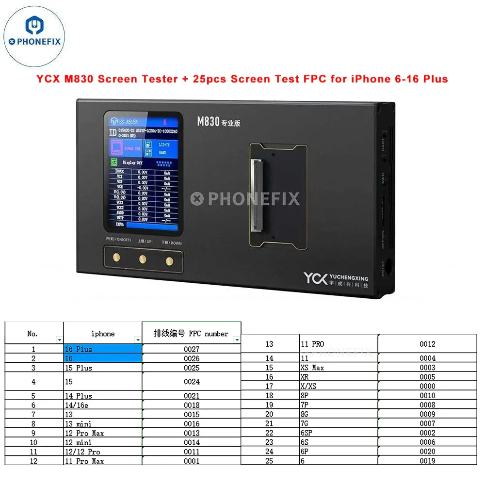YCX M830 M8 Screen Tester for iPhone Samsung Huawei Android - Image 17