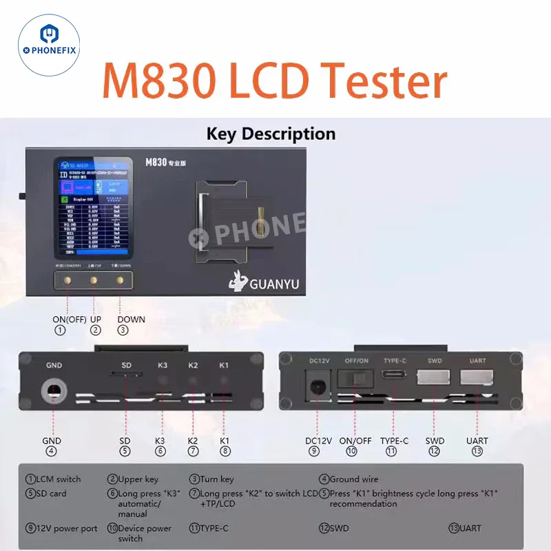 YCX M830 M8 Screen Tester for iPhone Samsung Huawei Android - Image 6