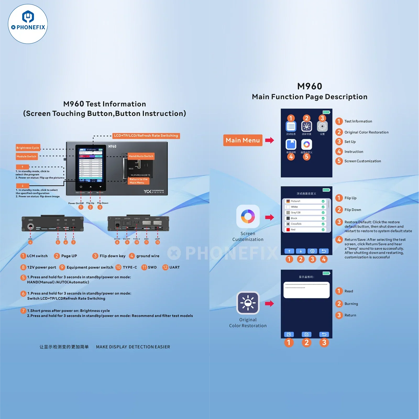 YCX M9 M960 Intelligent Android/iPhone Screen Tester Programmer - Image 8