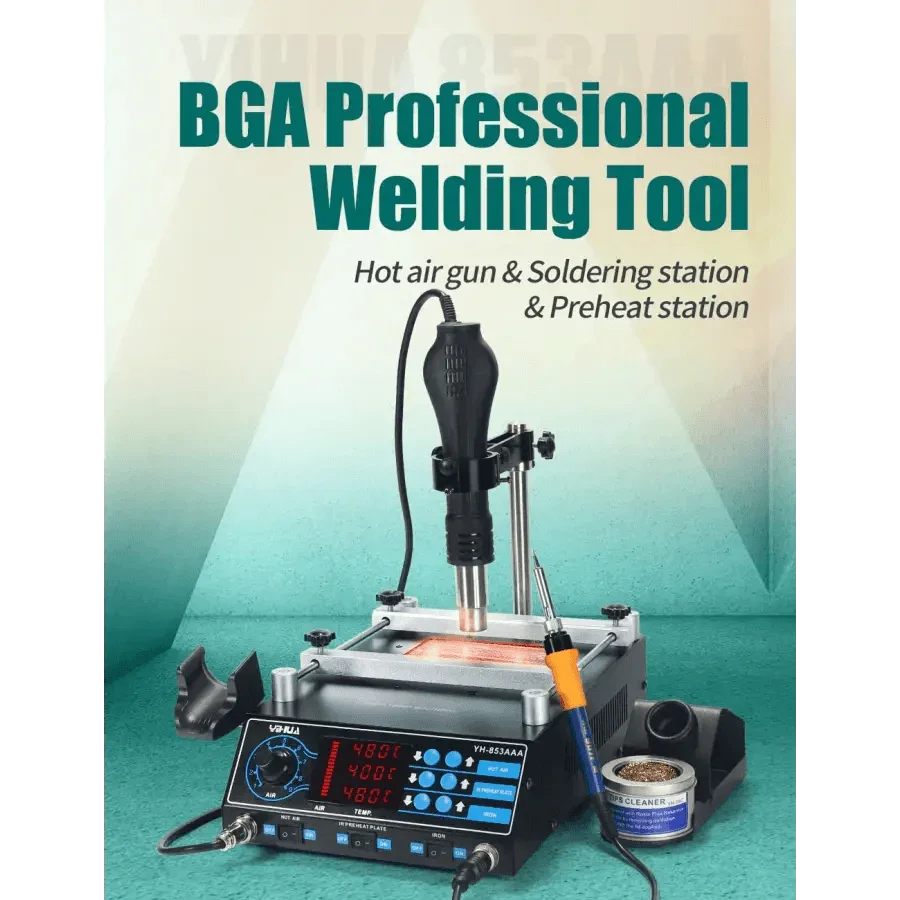 YIHUA 853AAA Pre-Heating BGA Rework Station hot air gun station - Image 11
