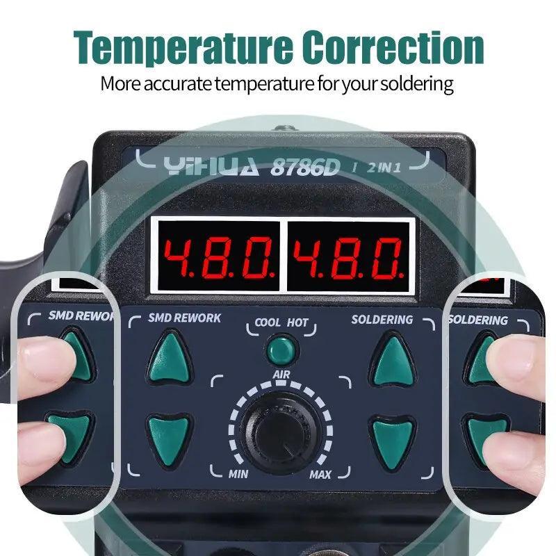 YIHUA 8786D BGA Rework Station Soldering Iron Hot Air Gun For Phone Repair - Image 11