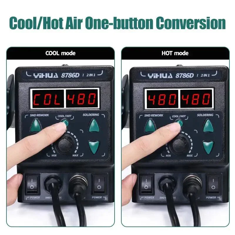 YIHUA 8786D BGA Rework Station Soldering Iron Hot Air Gun For Phone Repair - Image 8