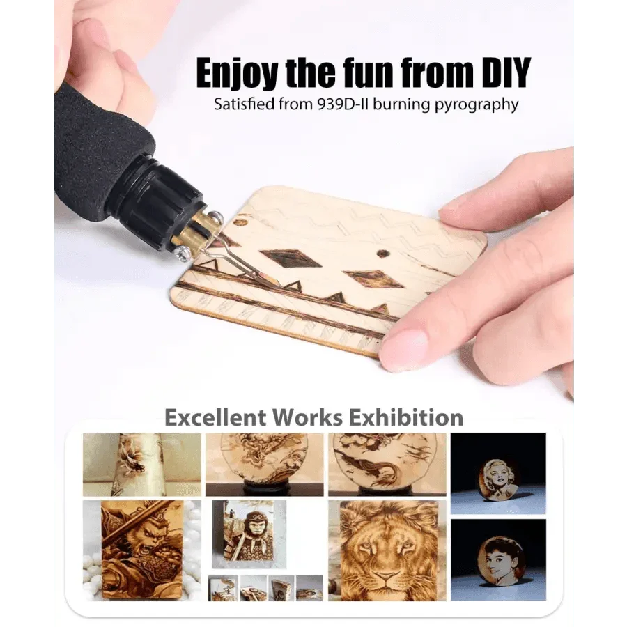 YIHUA 939D-II Soldering Station With Dual Carving Pyrography Pen Burning Tool - Image 10