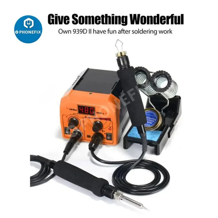 YIHUA 939D-II Soldering Station With Dual Carving Pyrography Pen Burning Tool - Image 2