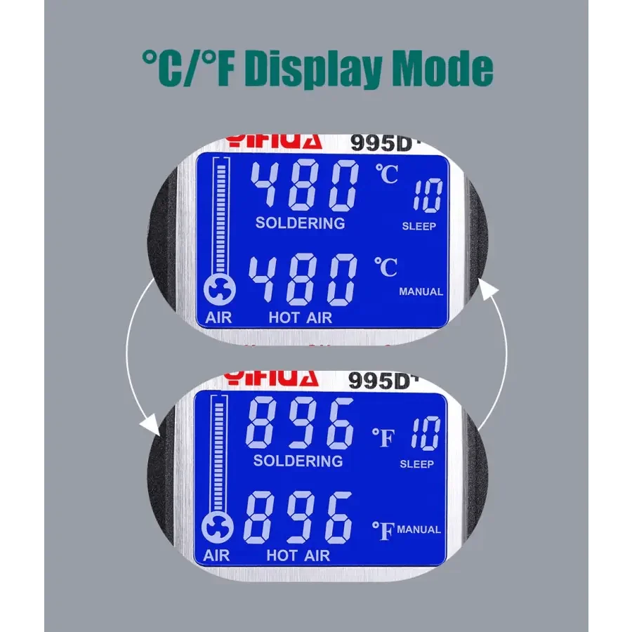 YIHUA 995D+SMD Soldering Station With Hot Air Gun For BGA Rework - Image 14