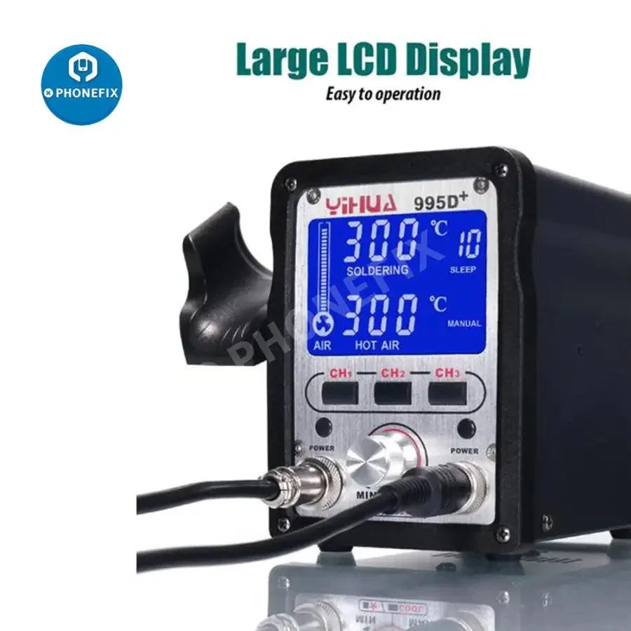 YIHUA 995D+SMD Soldering Station With Hot Air Gun For BGA Rework - Image 3