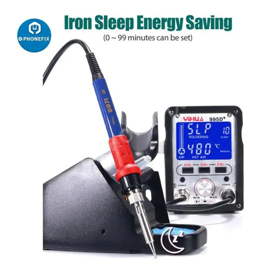 YIHUA 995D+SMD Soldering Station With Hot Air Gun For BGA Rework - Image 4