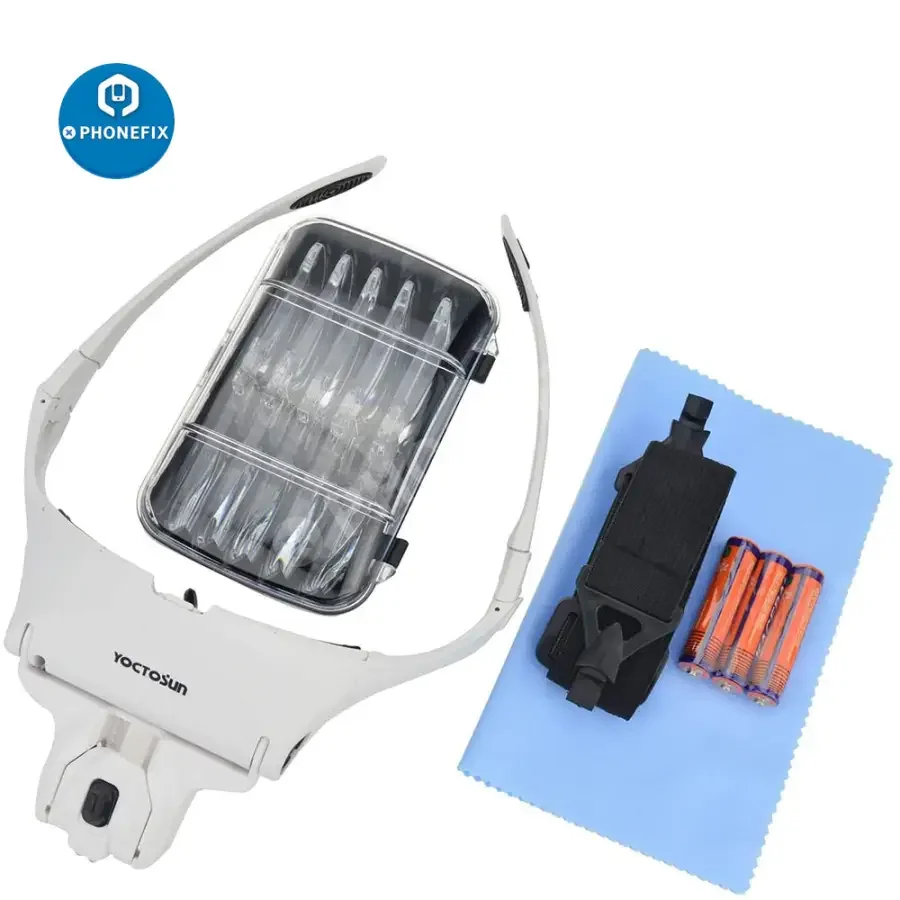 YOCTOSUN LED Lighted Head Magnifier For Electronic Soldering Reading - Image 3