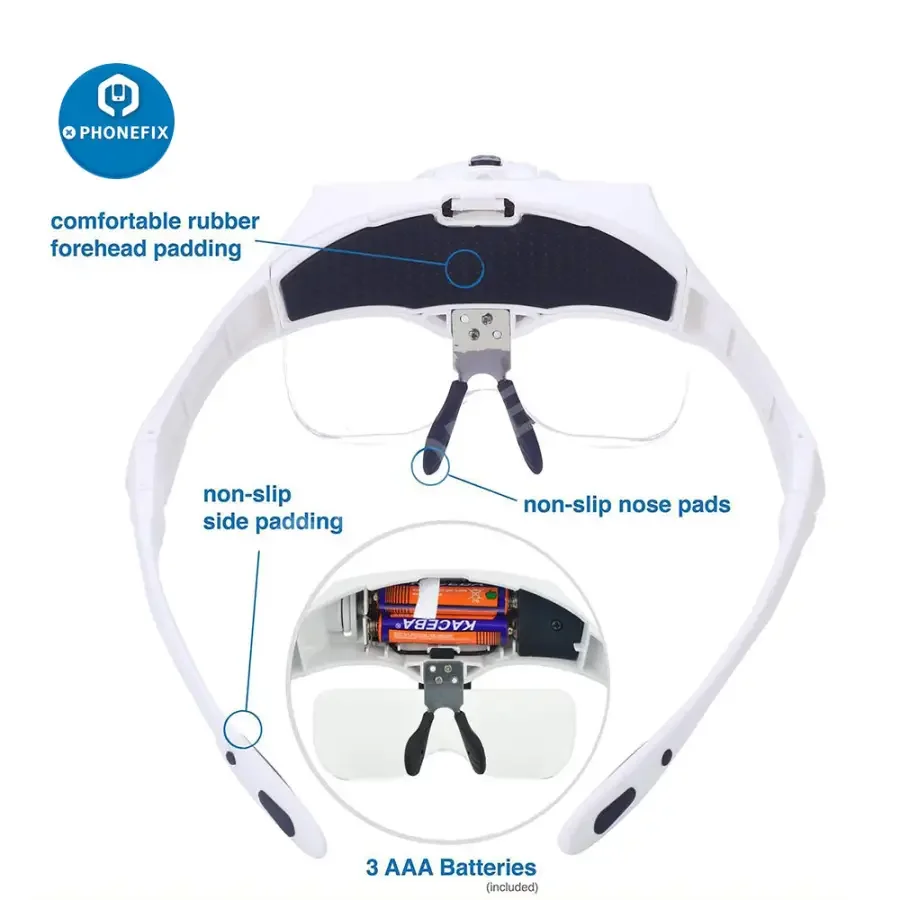 YOCTOSUN LED Lighted Head Magnifier For Electronic Soldering Reading - Image 6