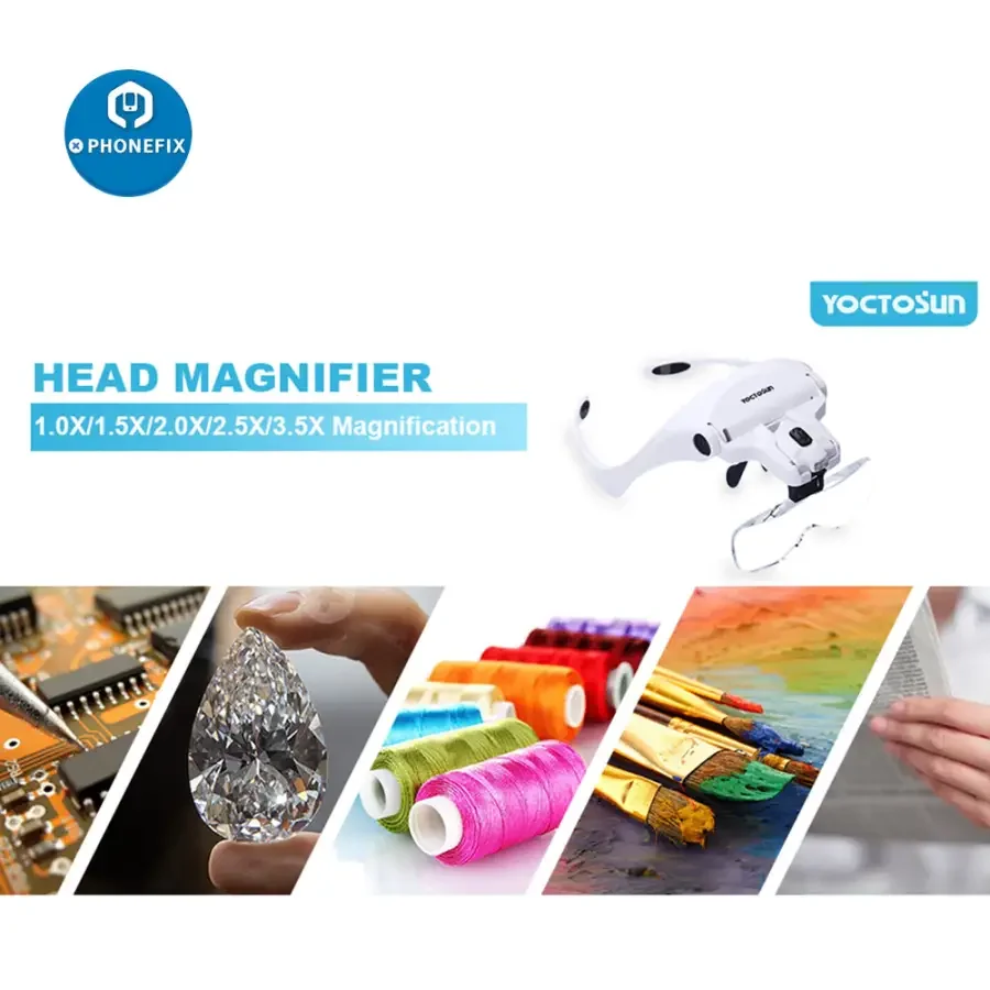 YOCTOSUN LED Lighted Head Magnifier For Electronic Soldering Reading - Image 9